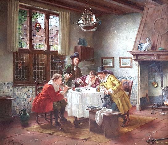 Dice Players by Fritz Wagner