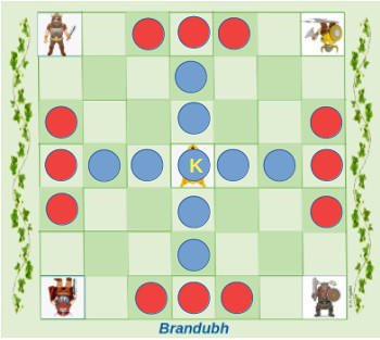 Brandubh with 21 Pieces