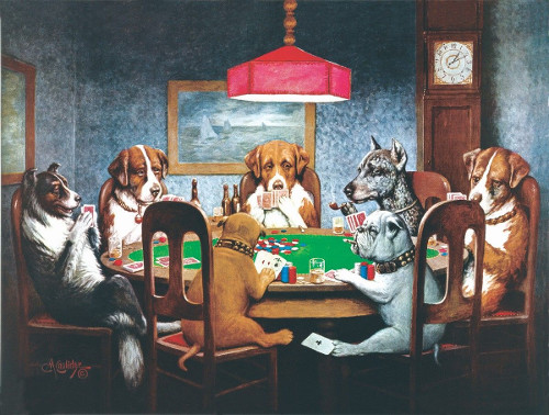 Cassius Marcellus Coolidge Dogs Playing Poker